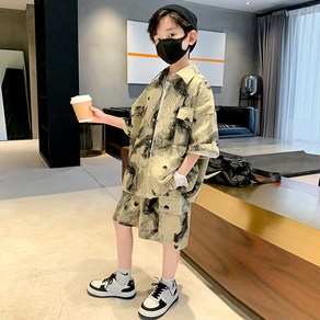 빠빠야네 키즈 주니어 남아 쿨워터보이 반바지세트 여름