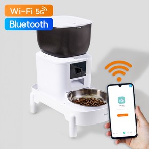 [5G/블루투스] 라빌리 강아지 고양이 스마트 자동급식기 받침대 세트, 1개