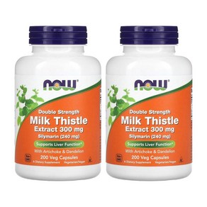 나우푸드 밀크씨슬 실리마린 밀크시슬 300mg 200캡슐 MilkThistle 2병, 200정, 2개