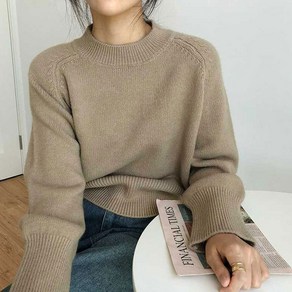 에스라이프 보들보들 루즈핏 여성 라운드 니트