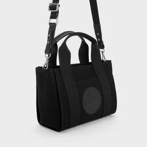 CHARLESKEITH 대형 캔버스 토트 백 (BLACK)