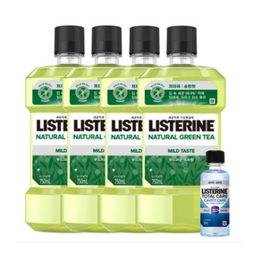 리스테린 내추럴 그린티 마일드 구강청결제 750ml 4개 + 증정