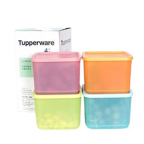 타파웨어 Tupperware 냉장고정리용기 1000ml 1L 주방 저장 상자 4 종 세트