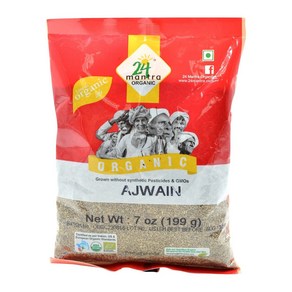 24 MANTRA Oganic Ajwain Seeds - USDA Cetified O 24 MANTRA 유기농 Ajwain 씨앗 - USDA 인증 유기농 - 유럽 연합 인증, 1개, 198g