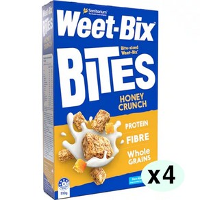 Weetbix 위트빅스 시리얼 바이츠 허니 크런치, 4개, 510g