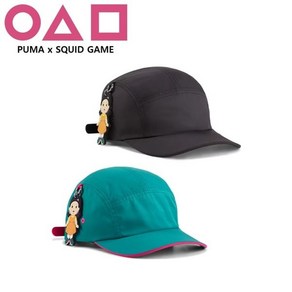 푸마 오징어 게임 콜라보 캡 모자 PUMA x SQUID GAME Flatbim Cap 025791 01 02 528548, Adult, 02 Mint 528548, 1개