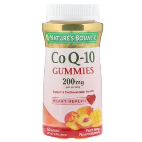 Natues Bounty Co Q-10 구미젤리 복숭아 망고맛 100 mg 구미젤리 60개, 1개, 60정