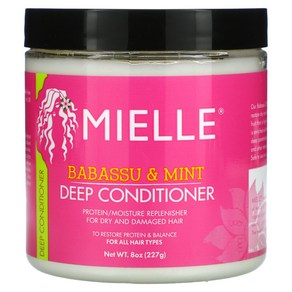 Mielle 딥 컨디셔너 모든 모발 타입용 바바수 민트 227g(8oz), 1개, 227g