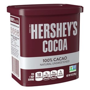 HERSHEY'S 천연 무가당 코코아 파우더 캔 8온스, Chocolate