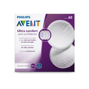 Philips Avent Maximum Comfot Beast Pads 60 Count 필립스 아벤트 맥시멈 컴포트 유 패드 60개, 1개, 60개입