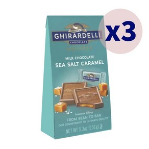 Ghirardelli Chocolate Company 기라델리 스퀘어 밀크 초콜릿 씨 솔트 카라멜 151g x 3개