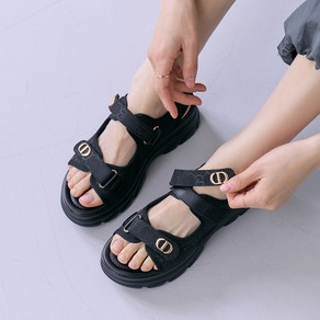 바나슈 여성 골드포인트 발편한 통굽 샌들 6cm