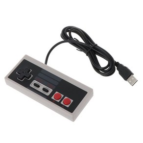 USB 게임 컨트롤러 플러그 플레이 플라스틱 블랙+Windows 용 NES PC 용 Gey, 회색, 1개, 01 A