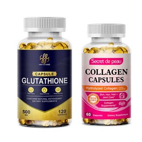 Glutathione Skin Whitening Pills Natual Anti-Aging Supplement Collagen Capsules, Glutathione +Collagen, 1개, 60정