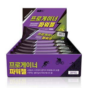 프로게이너 파워젤 청포도맛 1박스 20개 자전거 마라톤 등산 라이딩 철인3종 에너지젤/스포츠젤