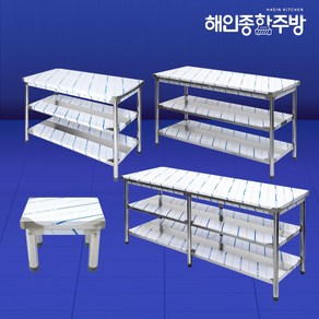 업소용 작업대 스텐 조리대 선반 1단 2단 300 600 900 1200 1500 1800, 900×600×800, 추가안함