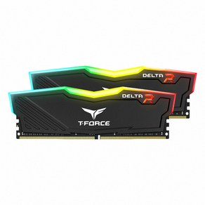 팀그룹 T-Foce DDR4 16G PC4-25600 CL16 Delta RGB 메모리 블랙 (8Gx2) 가넷씨앤아이, 선택하세요, 2개