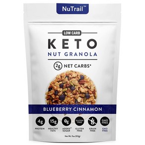 11 Ounce (Pack of 1) NuTail - Keto Bluebey Nut Ganola Healthy Beakfast Ceeal - Low Cab Snack, 1개