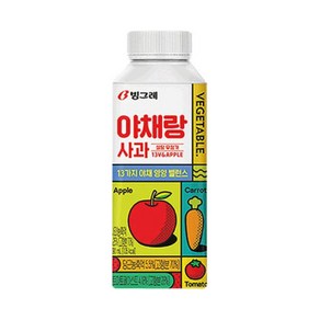 빙그레 야채랑 사과 야채주스, 36개, 250ml