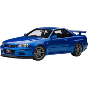 오토아트 닛산 스카이라인 GT-R(R34) V스펙 II 베이사이드 블루 완제품 77408, 1개