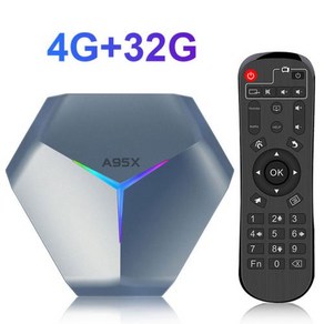 TV 셋톱박스 안드로이드셋탑박스 OTT셋톱박스 A95X F4 안드로이드 11 스마트 TV 박스 8K HD RGB 라이트 Amlogic S905X4 4GB 32GB 64GB 2, 11) Eu 플러그  4G32G, 1개