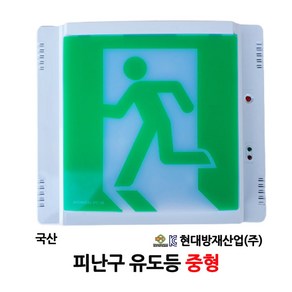 현대/피난구/유도등/중형/비상구/부림소방, 1개, 혼합색상