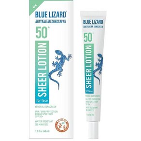 BLUE LIZARD 시어 페이스 로션 - SPF 50 48ml, 없음, 1) SPF 50 - 1.7 Fl Oz Pack of