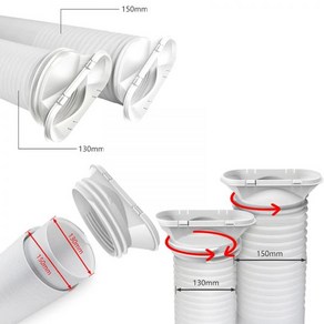 창문형 에어컨 배기 호스 연결 자바라 가림막 어댑터 커넥터 이동식 휴대용 윈도우 키트 PVC 슬라이딩 윈도 좋은 인성, 한개옵션0, 1개
