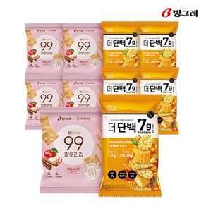 빙그레 99칼로리칩 애플시나몬 5개입 + 팝칩 군옥수수 5개입, 10개, 44g