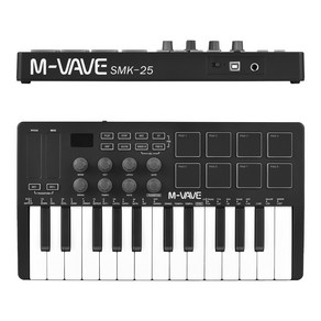 M-VAVE 블루투스 백라이트 트리거 패드 25 키 USB MIDI 키보드 컨트롤러 8 RGB 드럼 SMK25 미디 컨트롤러