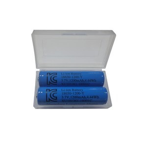 도미노스토리 18650 충전식 배터리 1200mah 2개세트 3.7V 4.44WH 충전지 2구케이스포함