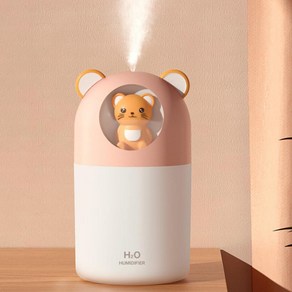 KC인증 휴대용 미니 가습기 탁상용 USB 저소음 무드등 조명 가습기, 화이트