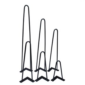 헤어핀 철제가구다리 보급형 4개1조 10파이환봉 2로드 높이6종 좌탁 협탁 책상 테이블용, 높이200미리 4개1세트