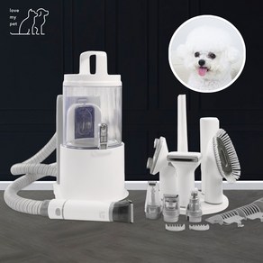 럽마이펫 PRO 시즌3 강아지 고양이 바리깡 털밀기 셀프 미용 이발기 4중필터 UV-C 브러시 2L, 1개, 화이트