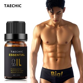 TAECHIC 남성용 지속력 마사지 오일 남성 지구력 강화 및 자신감 회복 자극 없는 천연 성분, 1개, 10ml