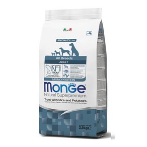 [DOG]몬지 모노프로틴 (LID) 올브리드 어덜트 송어 12kg /1살이상/어덜트/반려견/단일단백질, 1개