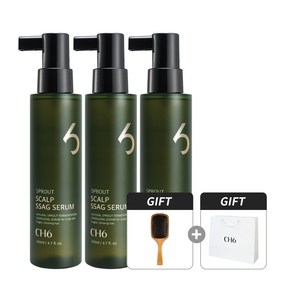 CH6 알로포시아 스칼프 싹 세럼 140ml 3개 +우드브러쉬쇼핑백