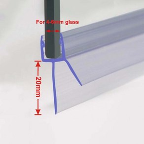 샤워부스프로파일 샤워부스쫄대 욕실유리파티션 욕실 샤워 스크린 문짝 도장 스트립 유리 웨더스트립 PVC 씰링 창문 목욕 액세서리 하단, [02] 2pcs 40cm, [02] 20mm gap