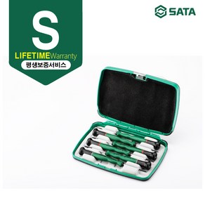 [사타/SATA] 정밀 일자 및 십자 드라이버 세트 (6PCS) 09312