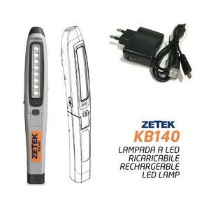 ZETEK 제텍 KB140 LED 400루멘 작업등 후레쉬 충전기포함, 1개