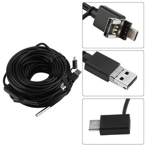 20m 5.5mm 직경 방수 내시경 720P USB 검사 카메라가있는 휴대용 USB 내시경 파이프 자동차 검사를위한 60 ° 시야각