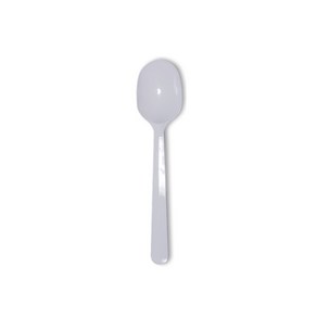 코디마트 일회용 플라스틱 숟가락 빙수스푼 14.5cm 흰색 벌크포장 100개, 1개