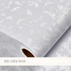 일반시트지 침실 방수 방습 벽지 벽면 리퍼 스티커 60cm*10m, 메이플 리프 화이트, 60cm * 3m