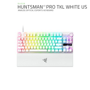 [레이저코리아] 헌츠맨 V3 PRO TKL 화이트 US 래피드트리거 게이밍키보드 영문각인 저소음 키보드