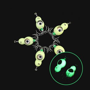 빛나는 LED 쭈꾸미 집어등 야광애자 봉돌 두족류 낚시, 1개