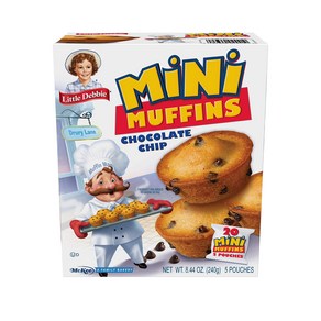 Little Debbie Chocolate Chip Mini Muffins 5 Pouches 8.44 OZ Bo 리틀 데비 초콜릿 칩 미니 머핀 5개 파우치 8.44온스 박, 1개, 239g