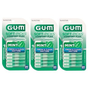 GUM 검 치과 부드러운 일회용 치간칫솔 코스트코 소프트픽 민트 컴포트플렉스(80p) 3개, 1개입