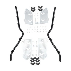 야마하 TMAX560 호환 가드 범퍼 충돌 방지 바, 블랙범퍼 + 알루미늄 합금 페달, 1개