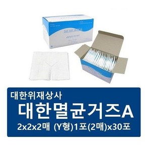 대한멸균거즈에이 y컷팅 2x2x2매 1통, 1개