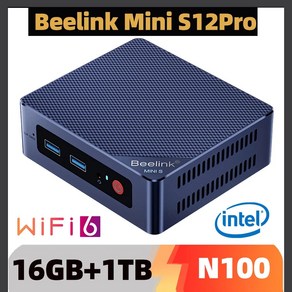 7735HS 미니PC 미니컴퓨터 게이밍PC Beelink MINI S12 프로 16GB 1TB 소형 컴퓨터 윈도우11 12 세대 인텔 엘더레이크 와이파이5 블루투스42 듀얼 100